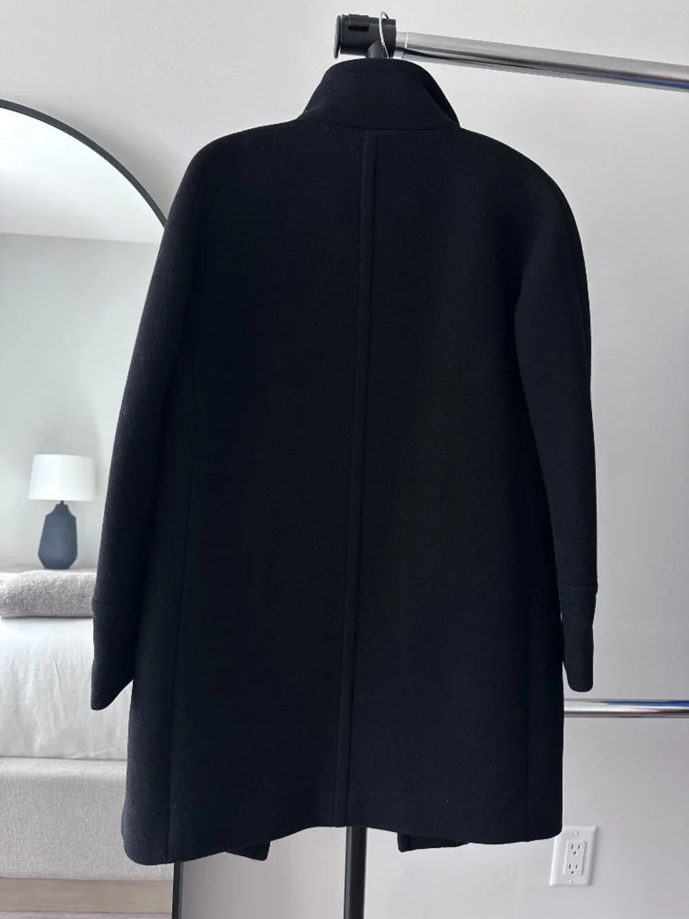 J Crew Stadium Cloth by Nello Gory Black Cocoon Coat in Size 2 - Picture 4 of 11